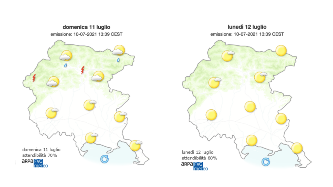 Immagine per Rimane il sole e caldo sul Goriziano, domenica con temperature roventi